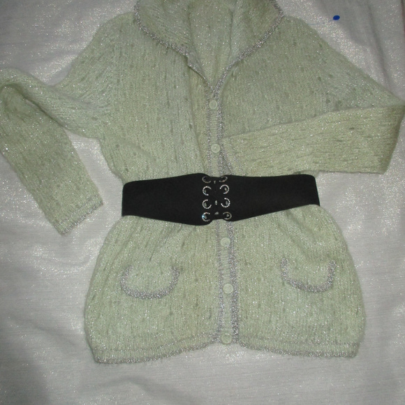 VTG GARAY 100 %  SUEDE RHINESTONE CORSET BELT  BLK main image 8